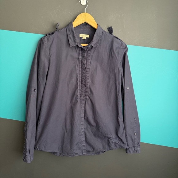 Burberry Men's Dark Gray Casual Button Down Shirt - Picture 2 of 10